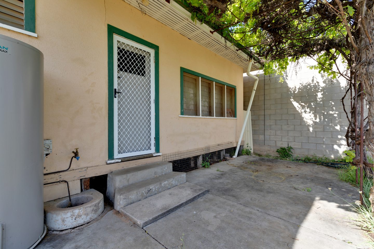 Rear entrance and patio