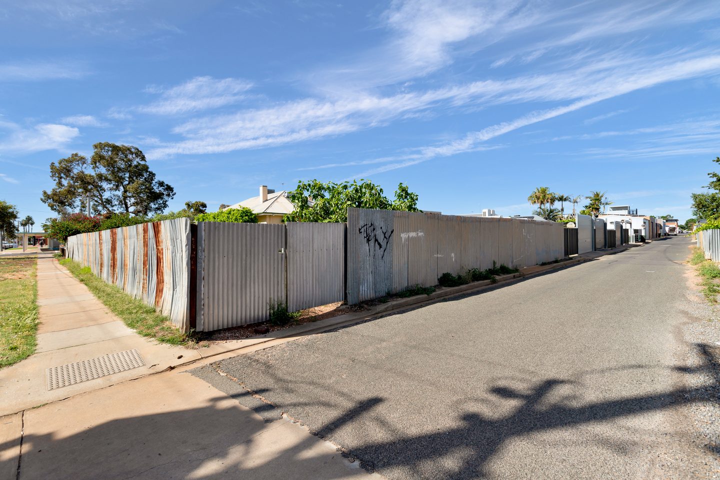Boundary fence beside the rear lane