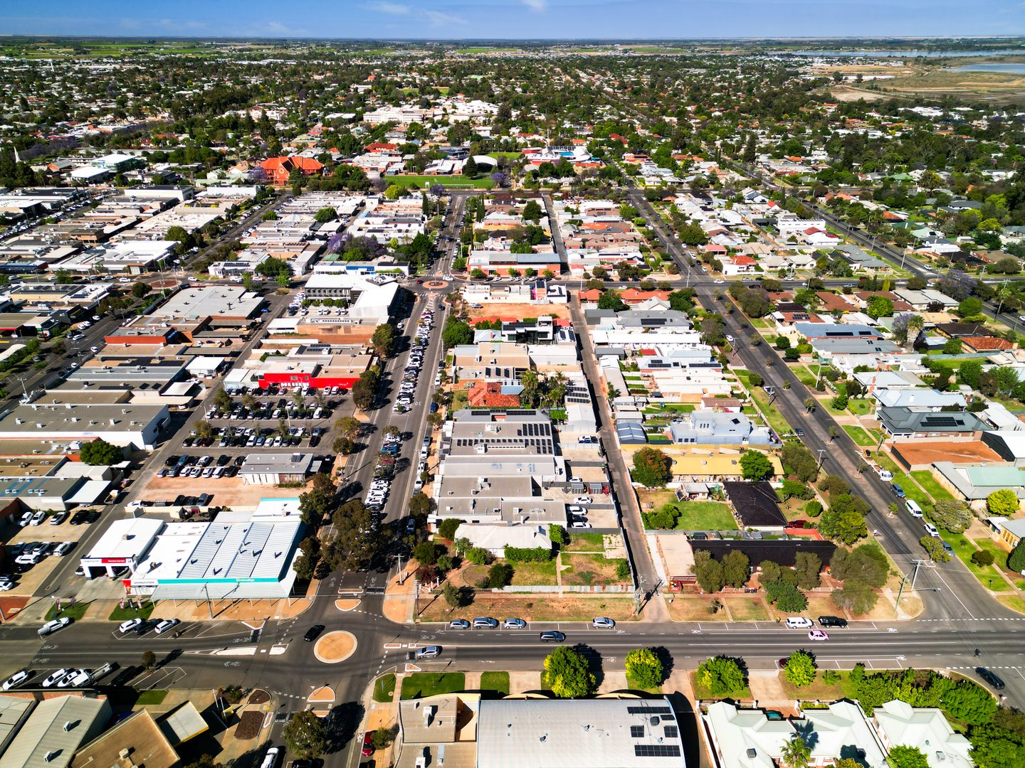 Aerial photograph across Mildura