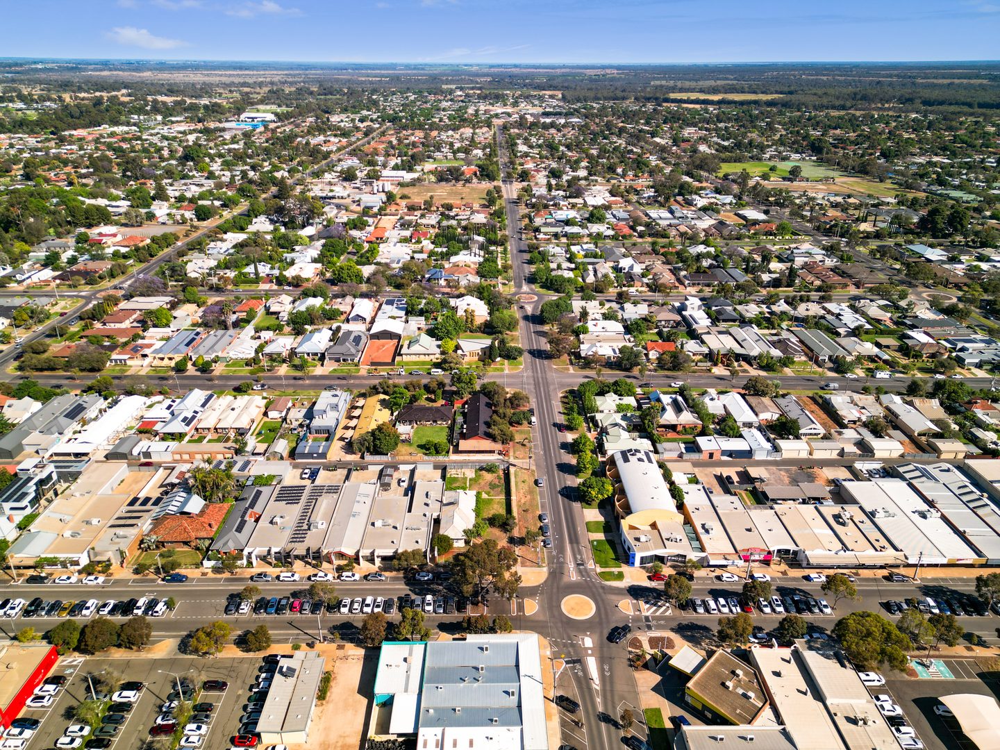 Aerial view of the local street pattern