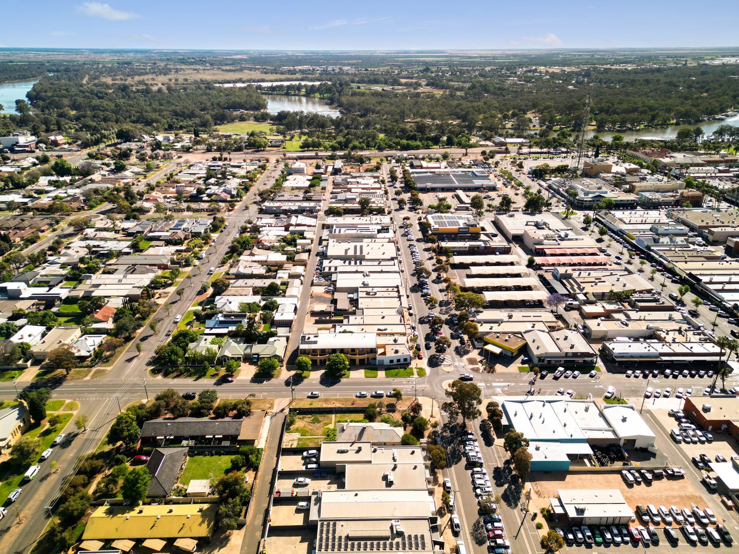 Aerial view across the surrounding area