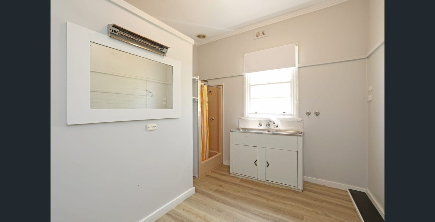 Laundry storage and shower